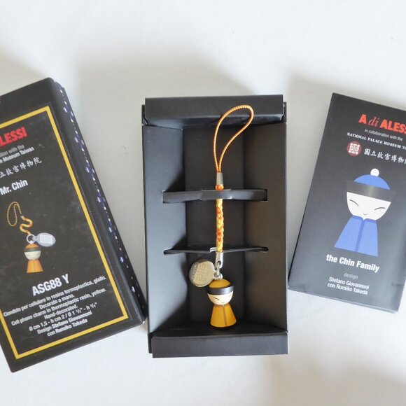 A di Alessi BRAND THE CHIN FAMILY MR. CHIN CELL PHONE CHARM (RETIRED - NEW)